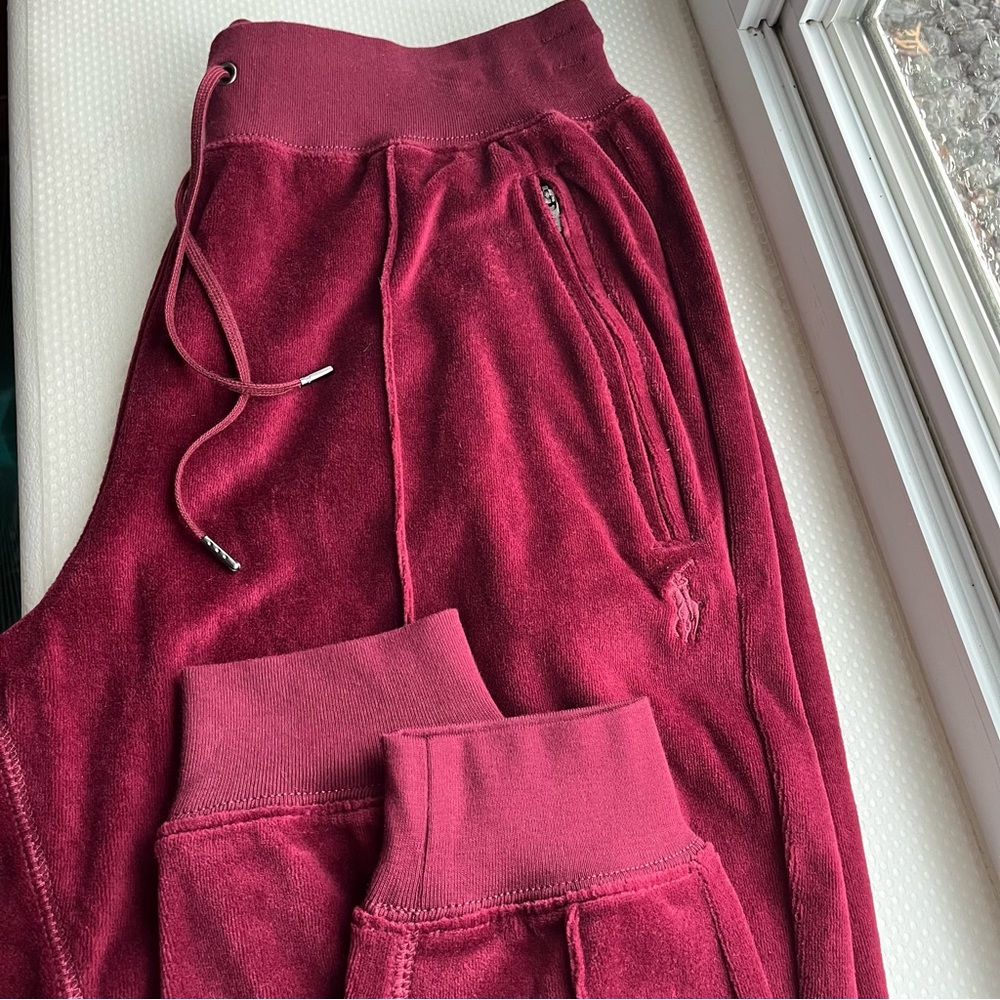 NWT Women's Polo Ralph Lauren Track pants / Burgundy / Size S - Picture 6 of 13